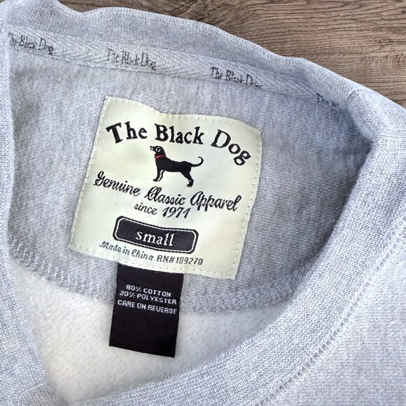 The Black Dog Graphic Sweatshirt Classic Logo Crewneck Gray Cotton Blend S - Picture 2 of 4